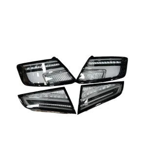 Full set of Audi A3 S3 black taillights with Venom design on white background