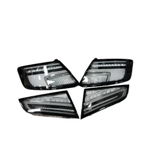 Full set of Audi A3 S3 black taillights with Venom design on white background
