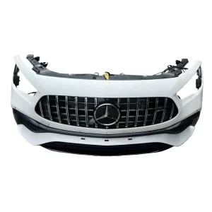 Front view of Mercedes-Benz GLA front bumper assembly with Panamericana grille